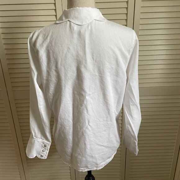 7 FOR ALL MANKIND Women's White Blouse Button Down Size M - Picture 3 of 11